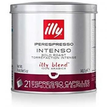 illy Coffee, Intenso Espresso Coffee Capsules, Dark Roast, Made From 100% Arabica Coffee Beans, 21 Capsules