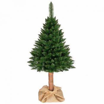 Viking Choice Árbol de Navidad artificial 160 cm - abeto con tronco de madera verde natural