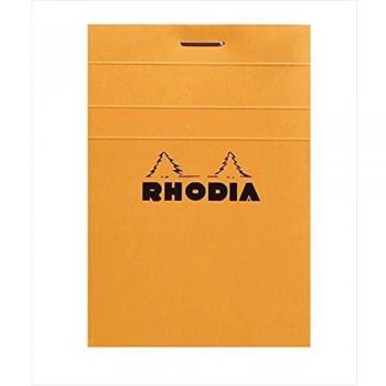 Bloc de notas Rhodia número 11, tipo DIN A7, cuadriculado, color naranja; Protector de cristal templado para LG G Pad 8.0”; Bloc de notas grapado y microperforado Rhodia, tipo DIN