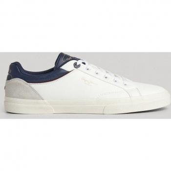 Pepe Jeans Kenton Journey M Zapatillas de Piel para Hombre en Blanco con Cierre de Cordones