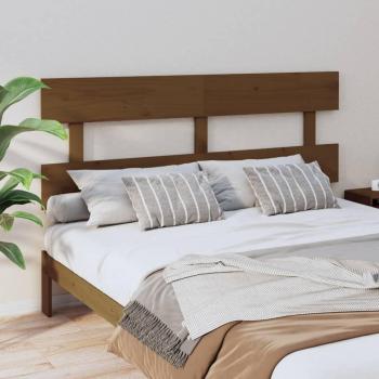 Cabecero para cama de madera maciza de pino ámbar 164x3x81 cm