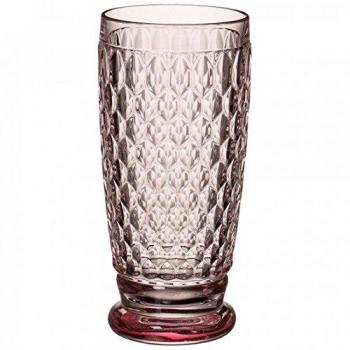 Villeroy & Boch Boston Coloured Vaso Alto, 400 mililitros, Cristal, Rosa, 8 x 8 x 16.2 cm