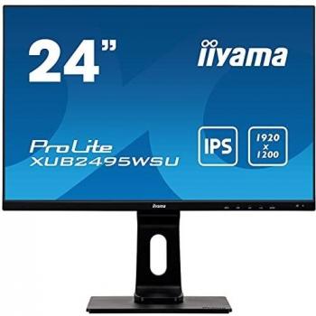 iiyama ProLite XUB2495WSU-B3 Monitor 24 WUXGA (1920x1200) IPS LED, 16:10, 60Hz, 5ms, Height Adjustable, Pivot, VGA,