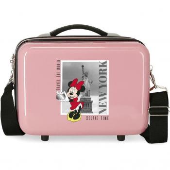 Disney Minnie New York Neceser para Mujer de ABS Adaptable Rosa con Capacidad de 9L