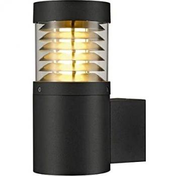 Lámpara de pared exterior SLV F-POL, redonda, antracita, E27, IP54, máx. 20W