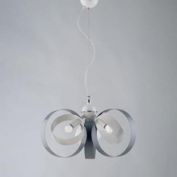 Lámpara Colgante Moderna de Hierro Blanco y Gris con 3 Luces - 44x h26 cm
