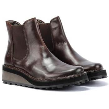 Fly London Huud Women's Dark Brown Leather Boots