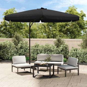 Sombrilla de jardín exterior con poste de acero negro 300 cm