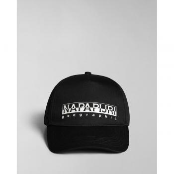 Gorra unisex de baseball Napapijri F-Box negra con logotipo frontal