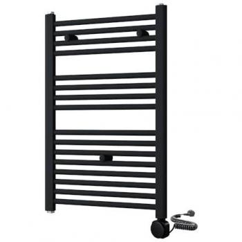 Radiador Secatoallas Eléctrico Negro Mate 800x500 con Termostato de Acero