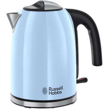 Russell Hobbs Hervidor de Agua Eléctrico Colours Plus - 2400 W, 1,7 litros, Acero Inoxidable, Filtro Extraíble, Azul Cielo - 20417-70