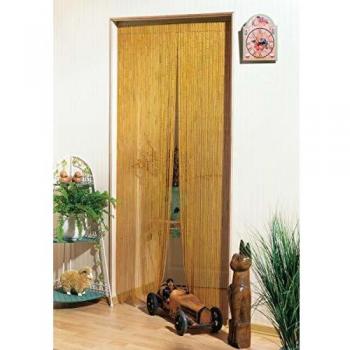 Cortina de Puerta de Bambú Natural Pintada a Mano - 100 x 220 cm - Lavable y Contemporánea
