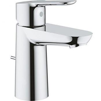 Mezclador de lavabo Grohe BauEdge mono con desagüe pop-up 1/2 tamaño S, acabado cromado