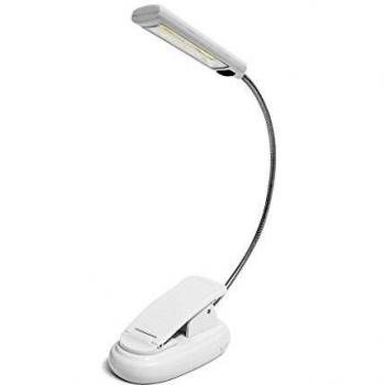 Balvi Luz Lectura Booky Color Blanco con Pinza Cable USB Incluido Pilas: 3xAAA
