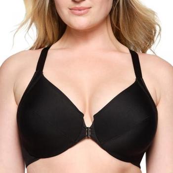 Glamorise Wonderwire Front-Close Smoothing Bra - Black, Size 38-G, Women's Underwear
