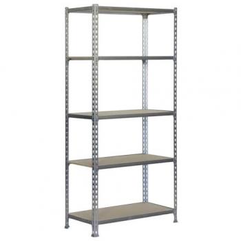 Estantería Metálica SimonRack con 5 Baldas de Madera Ajustables, Soporta 200 kg por Balda, Dimensiones 2000x1200x500 mm, Sin Tornillos - Galva/Madera
