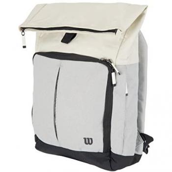 Wilson Lifestyle Foldover Mochila - Para hasta 2 raquetas de tenis, Tapa plegable, Color Gris y Azul, Diseñada para hombre y mujer