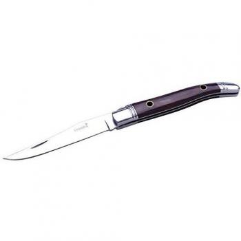 LAGUIOLE - Cuchillo plegable con mango de madera de pakka oscuro - acero inoxidable, madera de pakka - Marrón oscuro