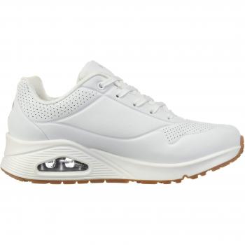 Skechers Women's Uno Stand On Air White Sneakers - Size 38, Casual, Flat, Lace-Up