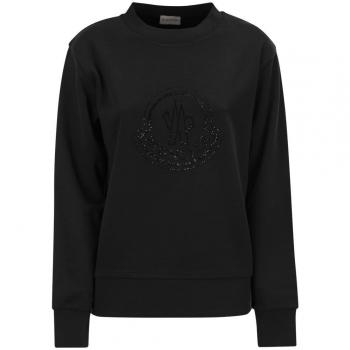 Moncler Women's Black Crystal-Embellished Sweatshirt Size S