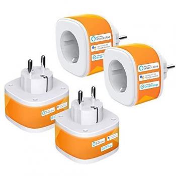 Refoss Enchufe Inteligente 16A 3680W, Compatible con Alexa y Google Assistant, Wi-Fi Smart Plug .con Aplicación de Control Remoto para iOS y Android, Paquete de 4.