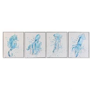 Cuadro Decorativo Marino Mediterráneo DKD Home Decor 40 x 2,5 x 50 cm (4 Piezas)