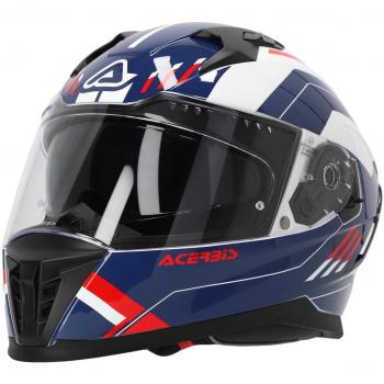 Casco Integral Acerbis X-Way Graphic Street Blanco-Azul-Rojo