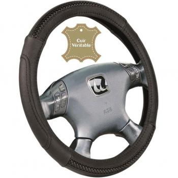Provence Outillage-Funda para volante, diámetro 37-39 cm, piel, diseño de trenzado para Renault Scenic 3552 -