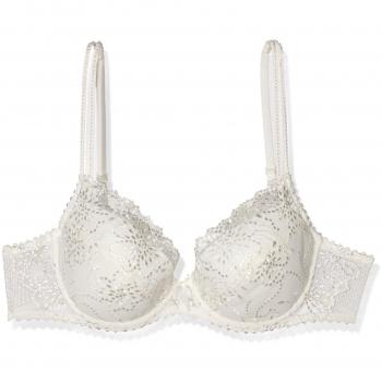 Marie Jo Jane Push-Up Bra with Lace Trim in Offwhite, Size 75B