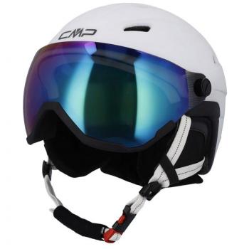 Casco de Esquí CMP WJ-2 Infantil Blanco con Lente Espejada Azul Talla S