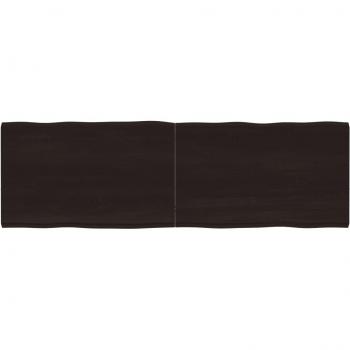 Tablero de mesa de madera tratada con borde vivo marrón 160x50x(2-4) cm y borde natural gris 160x50x4cm