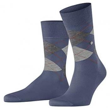 Burlington Men's Argyle Cotton Socks 'MANCHESTER' - Size 40-46 - Denim Blue