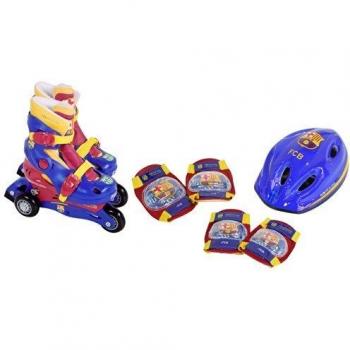 F.C. Barcelona - Set de Patines transformables en línea, Talla 31-34