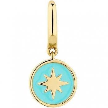 Piercing de aro Élodie en Plata de Ley 925 bañado en oro amarillo 18k con encantadora medallita charm