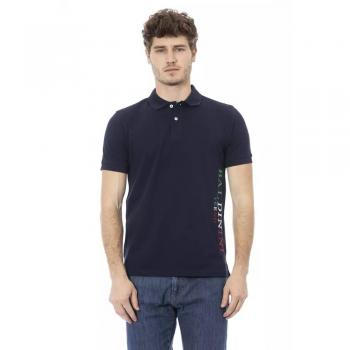 Baldinini Trend Blue Cotton Polo Shirt - 4XL