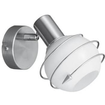 Foco Daria de Metal y Vidrio Satinado Blanco, 17,5x8x8 cm