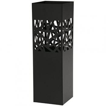 Suska-Regalos SuskaRegalos-Paraguero Metal Negro Cuadrado, 15.5X15.5X49 CM