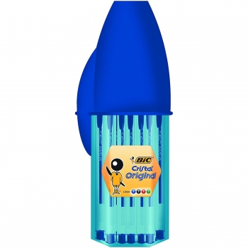 BIC Cristal Original Bolígrafos de Tinta Aceite, Punta Media 1.0mm, Colores Surtidos - Megatubo de 20 Unidades