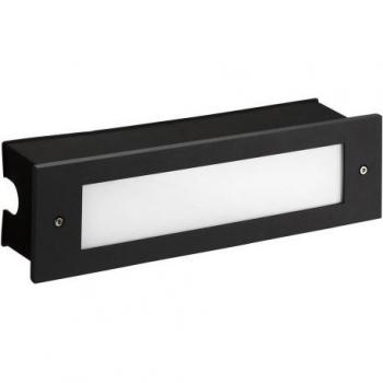 Aplique Jardín Empotrable Micenas Cristal Negro 8,5 Cm - Aplique led empotrable para exterior Negro 29,8cm 1215lm 4000K IP65