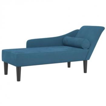 Sofá diván con cojines terciopelo azul