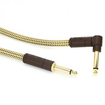 Fender Deluxe Tweed Instrument Cable (25 ft, Straight/Angle Plugs)