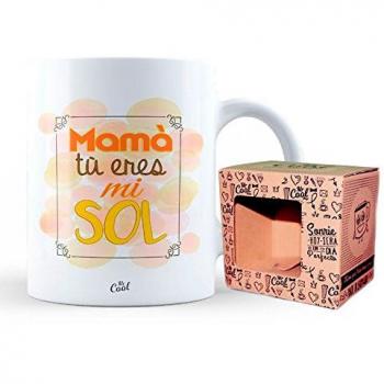 Mr Cool Taza en Caja Regalo en Mensaje Mamá tu Eres mi Sol, Cerámica, Multicolor, 15x10x5 cm