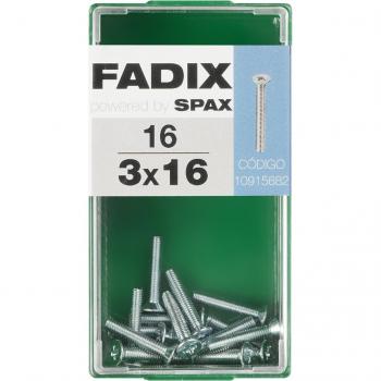 Tornillo Métrica Cabeza Plana M3 x 16 mm - Caja 16 Uds