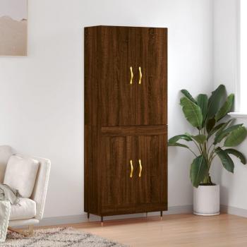 Aparador Alto de Madera Contrachapada Marrón Roble 69,5x34x180 cm