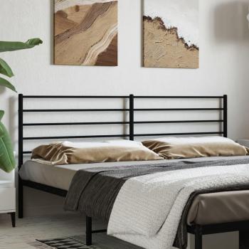 Cabecero de metal negro 200 cm con acabado en pintura negra, diseño moderno y elegante, dimensiones de 200 cm de ancho, estructura resistente y duradera, fácil instalación