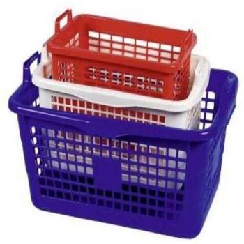 Cesta de Almacenamiento Lockweiler 45L, Polietileno Rojo, 620x425x250mm