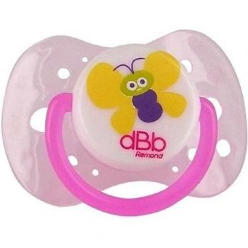 DBB Remond Pack 2 chupetes anatómicos 1 Edad silicona translúcido rosado de la mariposa
