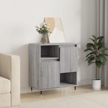 Aparador de madera contrachapada 60x35x70 cm, mueble de almacenaje de salón, armarios con puertas, cajón de madera, buffet para salón moderno, armario auxiliar, armario de almacenamiento en gris