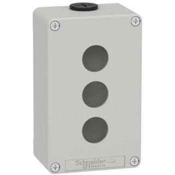 Caja metálica vacía para pulsador diámetro 22 xapd de Schneider Electric, 3 pulsadores, Zinc presofundido Gris, dimensiones 80 x 130 x 51.5mm, clasificación IP65, IP66,