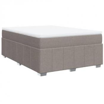Cama Box Spring con colchón de Tortera 160x200 cm en tela gris taupe